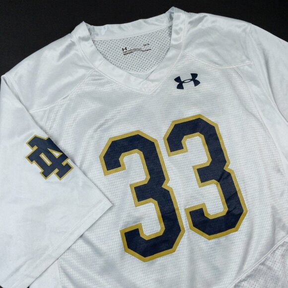 Notre Dame Fighting Irish Football Jersey Men's Large Under Armour #33 White - Picture 8 of 16
